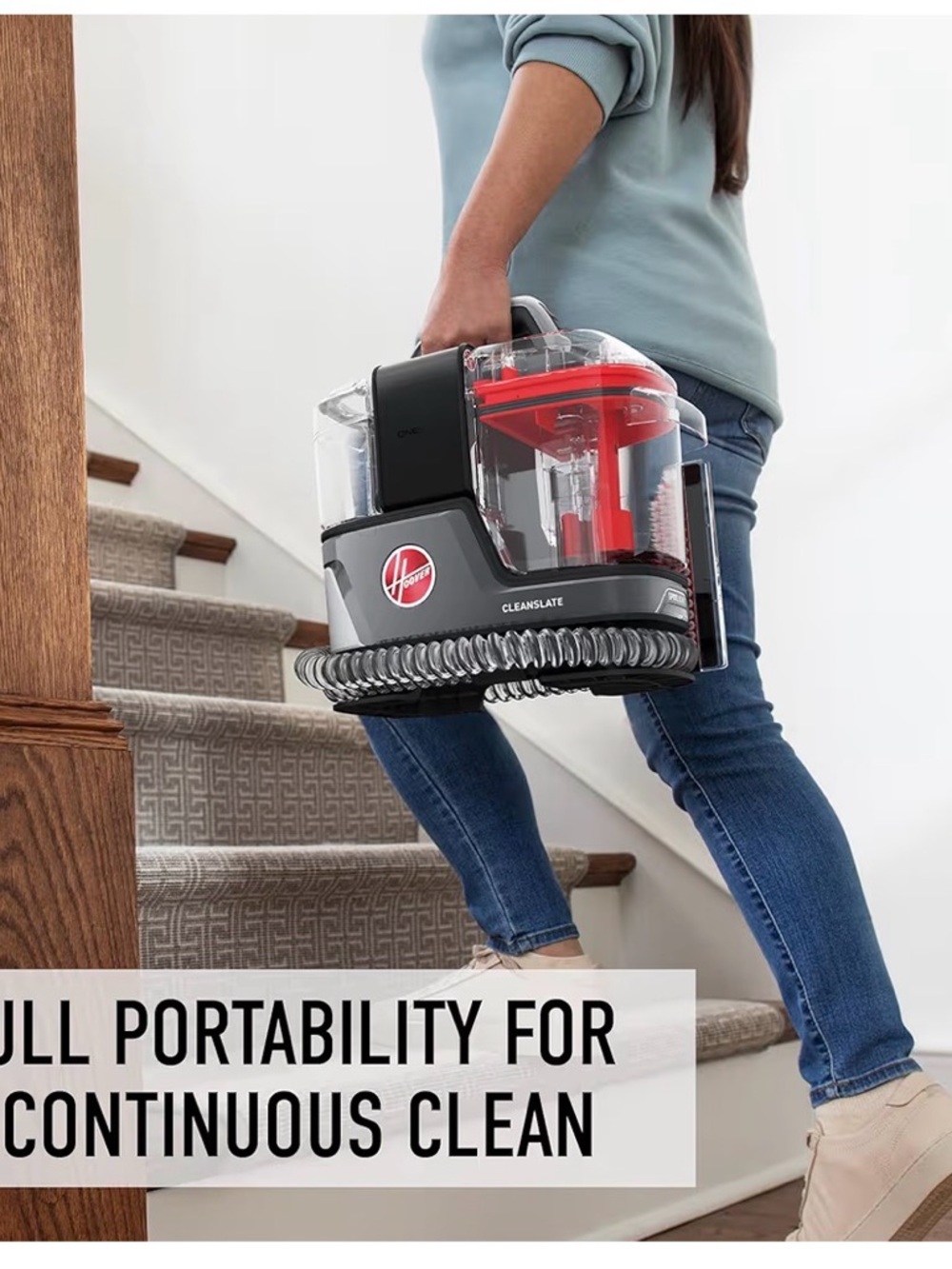 Hoover ONEPWR CleanSlate Cordless Spot Cleaner - Gray/Red - Picture 3 of 8
